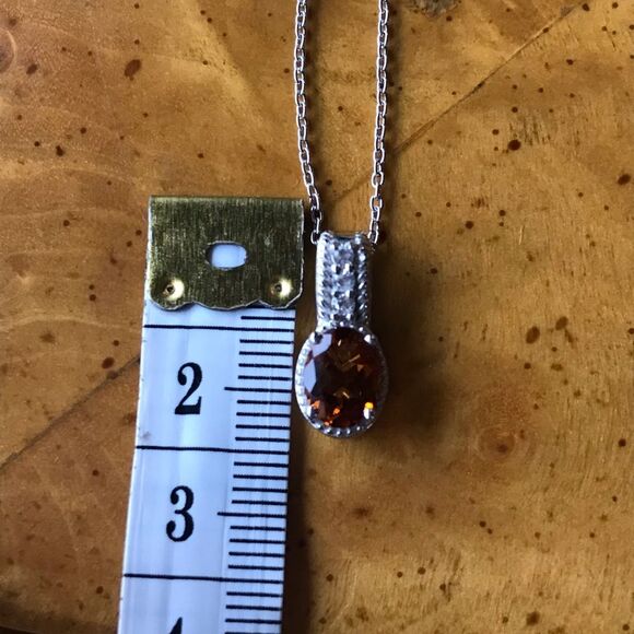 Natural Citrine Sterling Silver Necklace - Picture 5 of 7